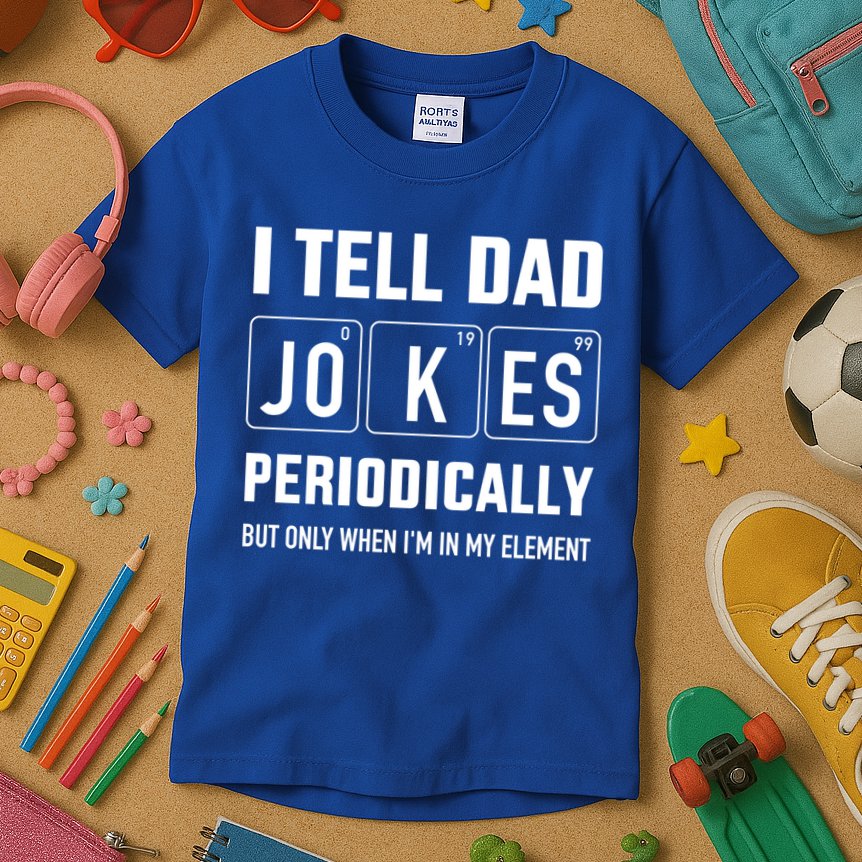 Funny Dad Jokes Periodically In Elet For Fathers Day Gift Kids T-Shirt