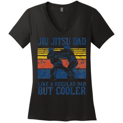 Father’s Day Jiu Jitsu Dad Training Father Vintage Funny Gift Women's V-Neck T-Shirt