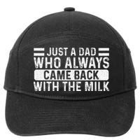 FatherS Day Just A Dad Who Always Came Back With The Milk 7-Panel Snapback Hat