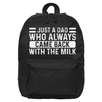 FatherS Day Just A Dad Who Always Came Back With The Milk 16 in Basic Backpack