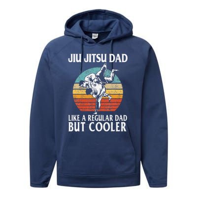 Father’s Day Jiu Jitsu Dad Training Father Vintage Funny Performance Fleece Hoodie