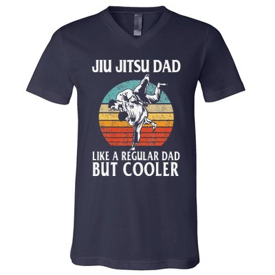 Father’s Day Jiu Jitsu Dad Training Father Vintage Funny V-Neck T-Shirt