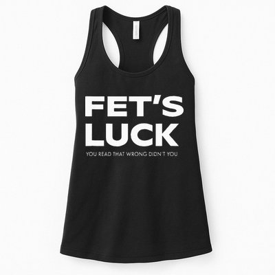 Funny Dad Joke Fet’s Luck You Read That Wrong Didn’t You Womens Tank Top