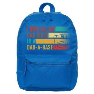 Funny Dad Joke I Keep All My Dad Jokes In A Dad A Base Cute Gift Funny Gift 16 in Basic Backpack