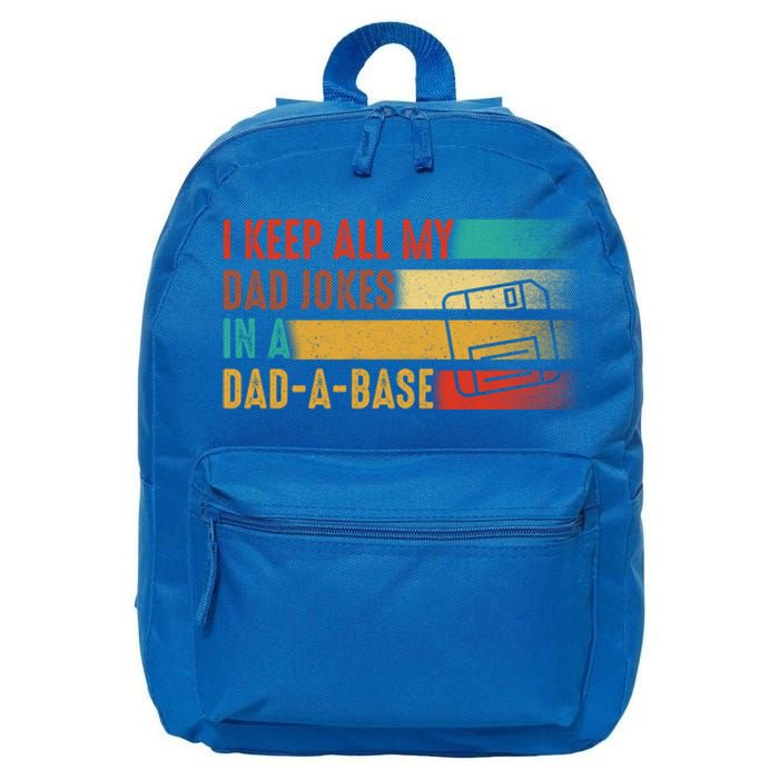 Funny Dad Joke I Keep All My Dad Jokes In A Dad A Base Cute Gift Funny Gift 16 in Basic Backpack