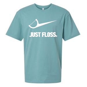 Funny Dentist Just Floss Dental Office Gift Sueded Cloud Jersey T-Shirt