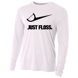 Funny Dentist Just Floss Dental Office Gift Cooling Performance Long Sleeve Crew