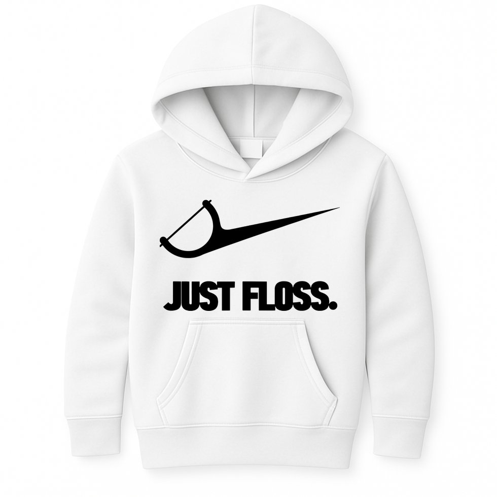 Funny Dentist Just Floss Dental Office Gift Kids Hoodie