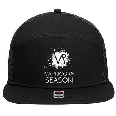 Funny December January birthday Zodiac sign Capricorn season 7 Panel Mesh Trucker Snapback Hat