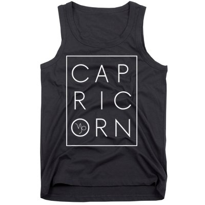 Funny December January birthday Zodiac sign retro Capricorn Tank Top