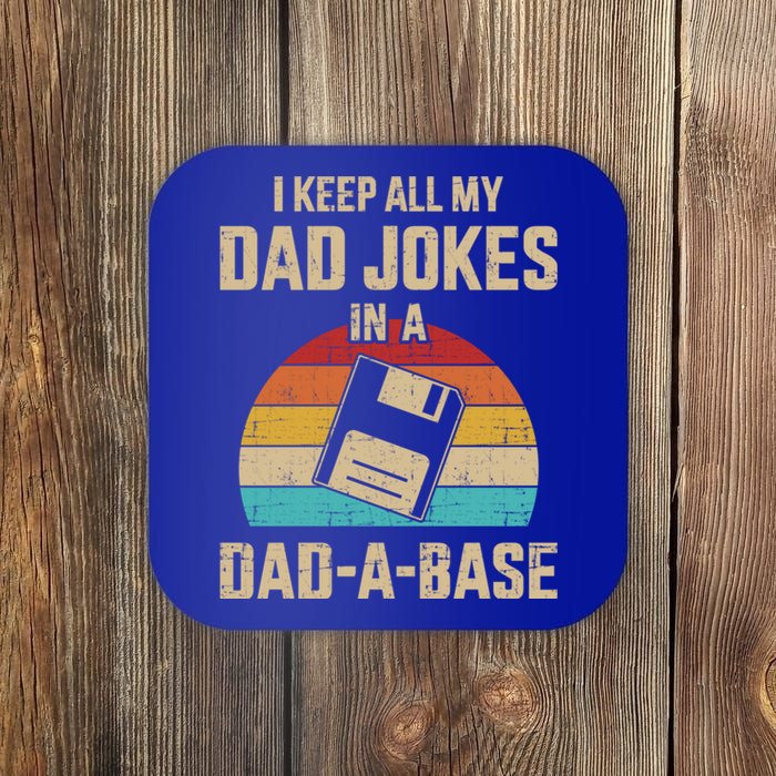 Funny Dad Jokes In Dadabase Vintage For FatherS Day Great Gift Coaster