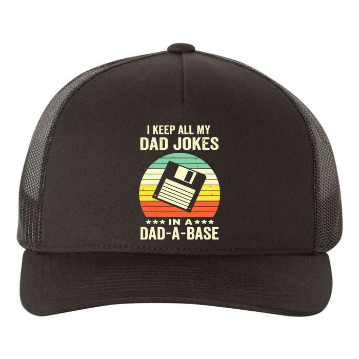 Funny Dad Jokes In Dadabase Vintage For Fathers Day Yupoong Adult 5-Panel Trucker Hat