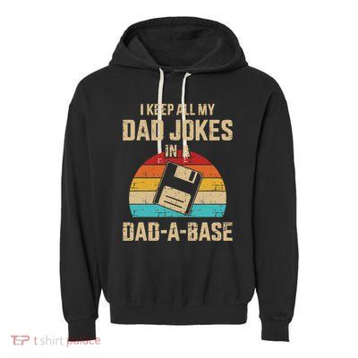 Funny Dad Jokes In Dadabase Vintage Garment-Dyed Fleece Hoodie