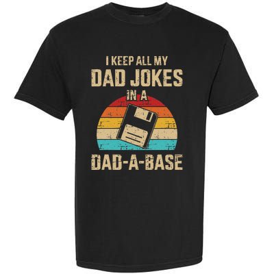 Funny Dad Jokes In Dadabase Vintage Garment-Dyed Heavyweight T-Shirt