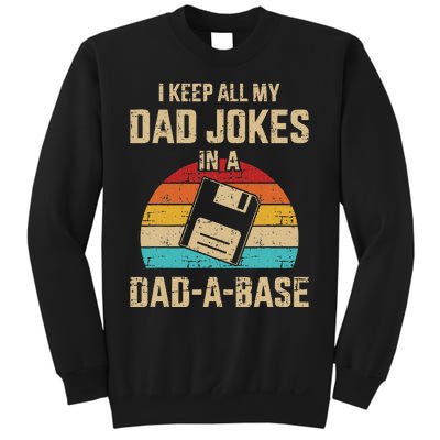 Funny Dad Jokes In Dadabase Vintage Sweatshirt