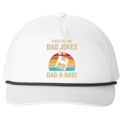 Funny Dad Jokes In Dadabase Vintage Snapback Five-Panel Rope Hat