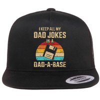 Funny Dad Jokes In Dadabase Vintage Flat Bill Trucker Hat