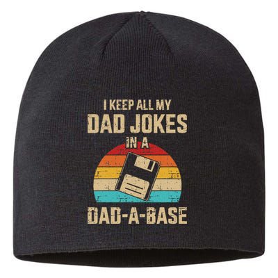 Funny Dad Jokes In Dadabase Vintage Sustainable Beanie