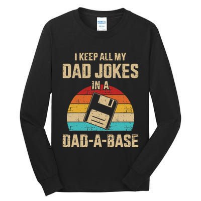 Funny Dad Jokes In Dadabase Vintage Tall Long Sleeve T-Shirt