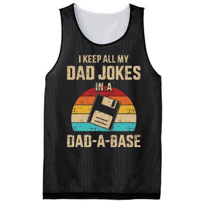 Funny Dad Jokes In Dadabase Vintage Mesh Reversible Basketball Jersey Tank