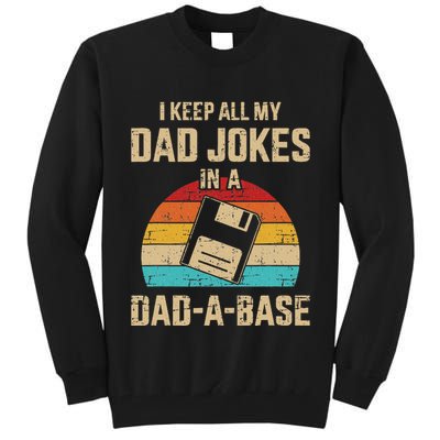 Funny Dad Jokes In Dadabase Vintage Tall Sweatshirt