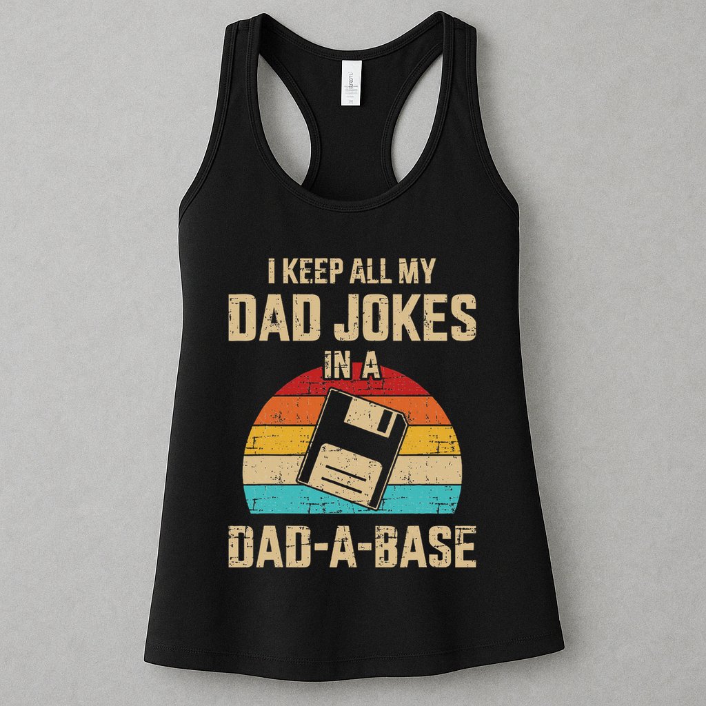 Funny Dad Jokes In Dadabase Vintage Womens Tank Top