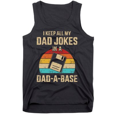 Funny Dad Jokes In Dadabase Vintage Tank Top