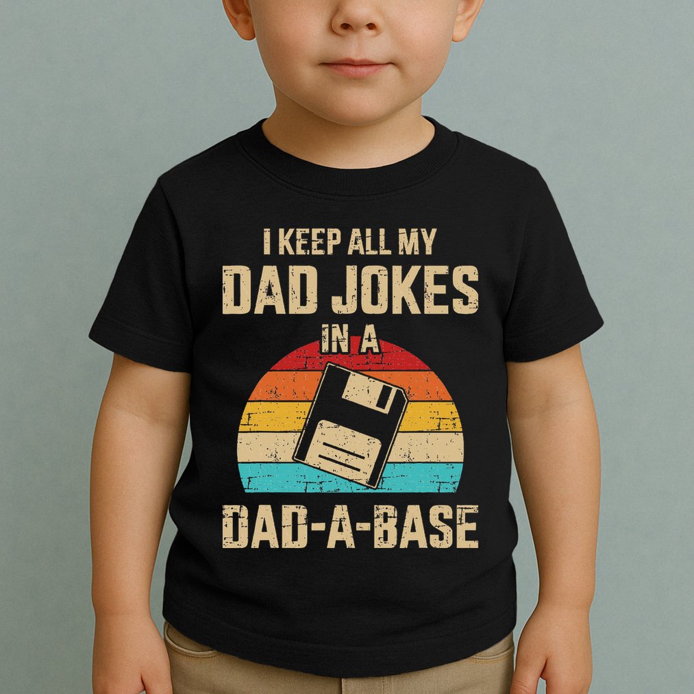 Funny Dad Jokes In Dadabase Vintage Toddler T-Shirt