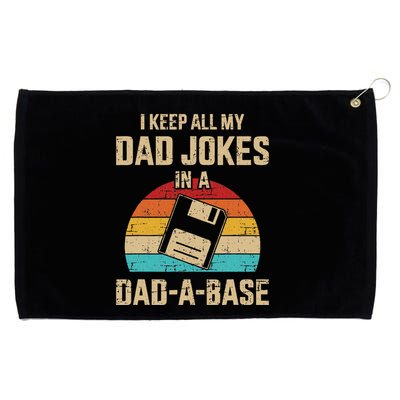 Funny Dad Jokes In Dadabase Vintage Grommeted Golf Towel