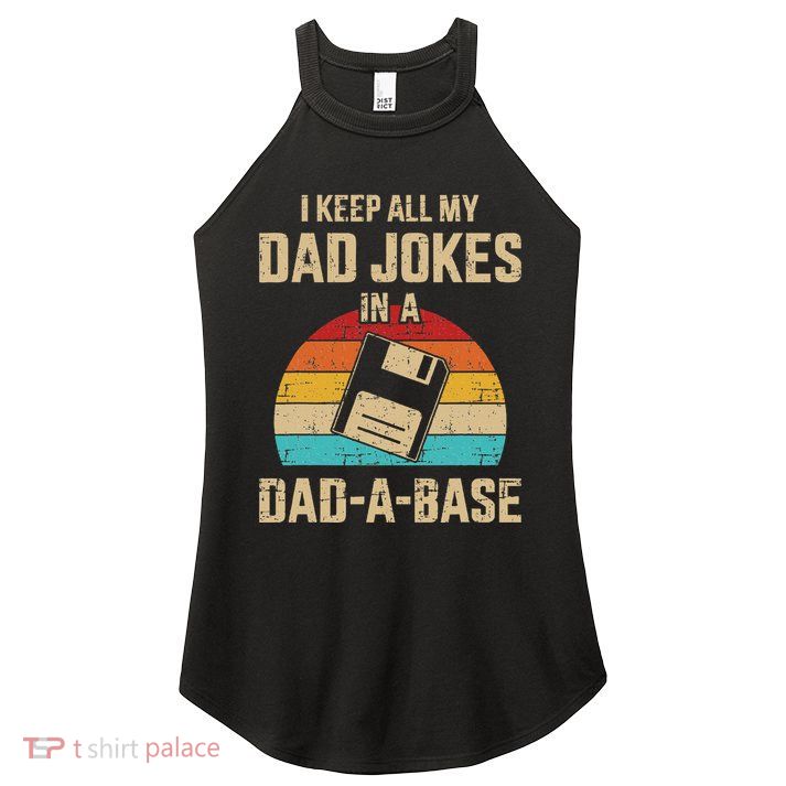 Funny Dad Jokes In Dadabase Vintage Women's Perfect Tri Rocker Tank
