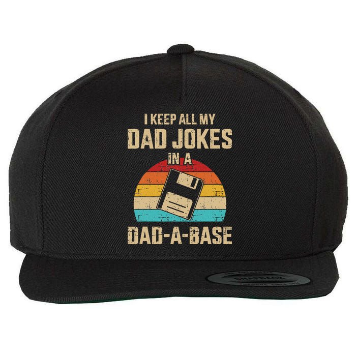 Funny Dad Jokes In Dadabase Vintage Wool Snapback Cap