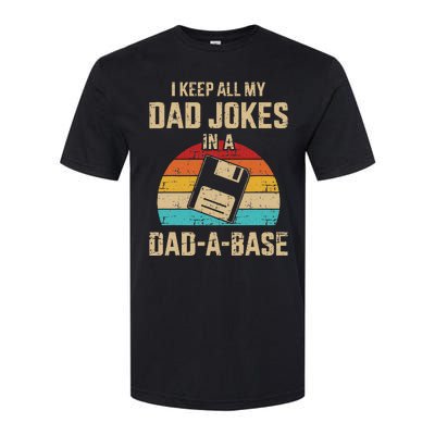 Funny Dad Jokes In Dadabase Vintage Softstyle CVC T-Shirt