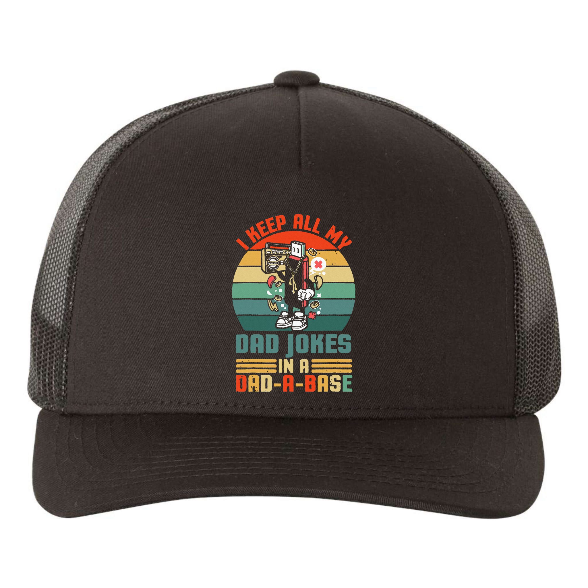 Funny dad jokes in dadabase vintage for father's day Yupoong Adult 5-Panel Trucker Hat