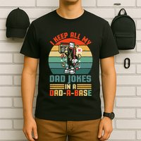 Funny dad jokes in dadabase vintage for father's day T-Shirt