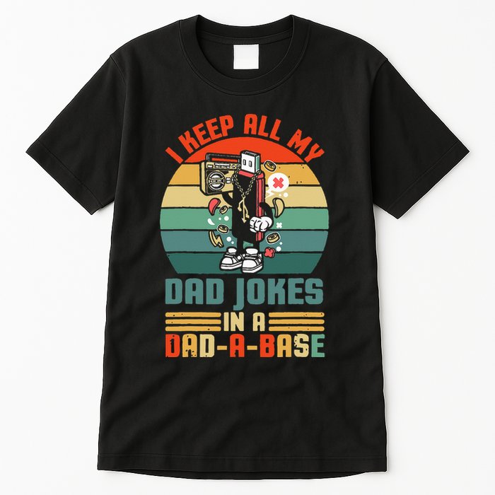 Funny dad jokes in dadabase vintage for father's day Tall T-Shirt