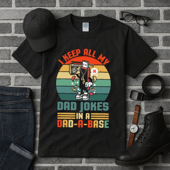 Funny dad jokes in dadabase vintage for father's day Tall T-Shirt