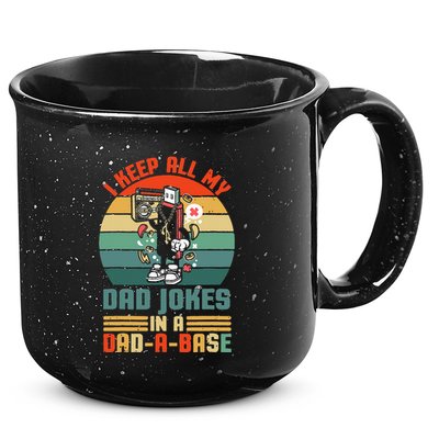 Funny dad jokes in dadabase vintage for father's day 15oz Campfire Ceramic Mug