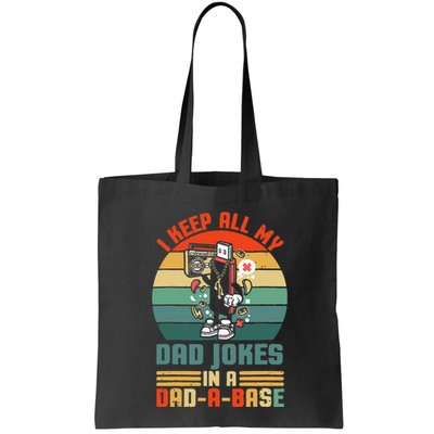Funny dad jokes in dadabase vintage for father's day Bag