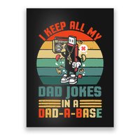 Funny dad jokes in dadabase vintage for father's day Poster