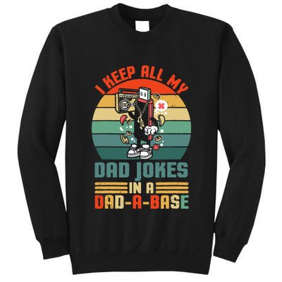 Funny dad jokes in dadabase vintage for father's day Tall Sweatshirt