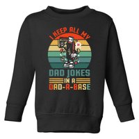 Funny dad jokes in dadabase vintage for father's day Toddler Sweatshirt