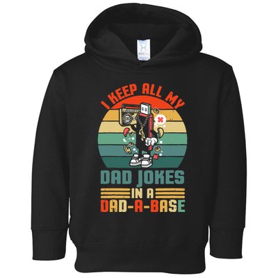 Funny dad jokes in dadabase vintage for father's day Toddler Hoodie