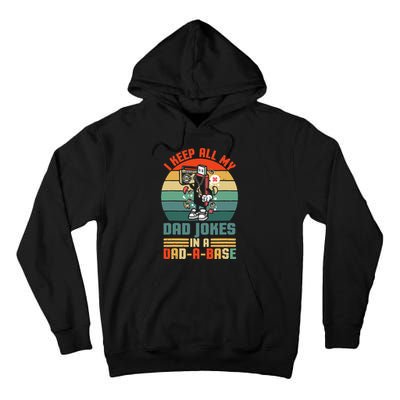 Funny dad jokes in dadabase vintage for father's day Tall Hoodie