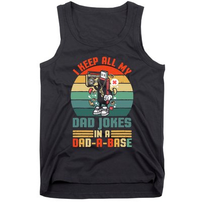 Funny dad jokes in dadabase vintage for father's day Tank Top