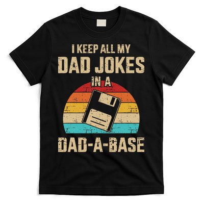Funny Dad Jokes In Dad A Base Vintage For Fathers Day T-Shirt