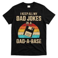 Funny Dad Jokes In Dad A Base Vintage For Fathers Day T-Shirt