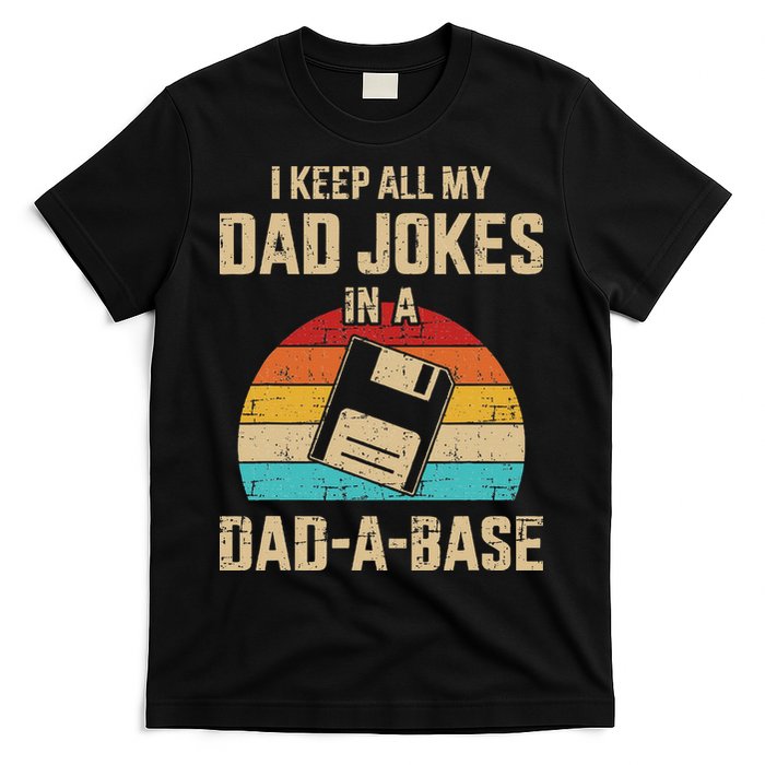 Funny Dad Jokes In Dad A Base Vintage For Fathers Day T-Shirt