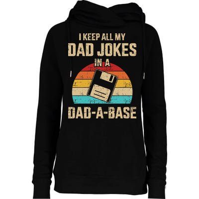 Funny Dad Jokes In Dad A Base Vintage For Fathers Day Womens Funnel Neck Pullover Hood