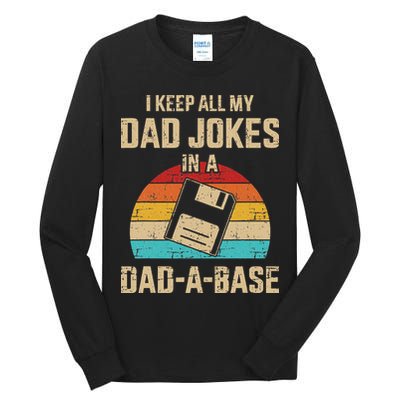 Funny Dad Jokes In Dad A Base Vintage For Fathers Day Tall Long Sleeve T-Shirt