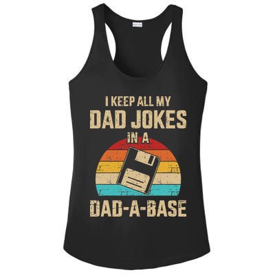 Funny Dad Jokes In Dad A Base Vintage For Fathers Day Ladies PosiCharge Competitor Racerback Tank